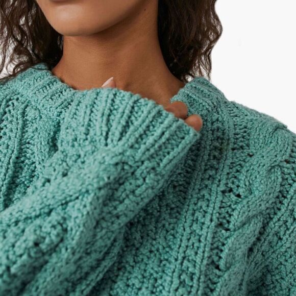 Free People | Cutting Edge Cotton Cable Sweater - Picture 4 of 7